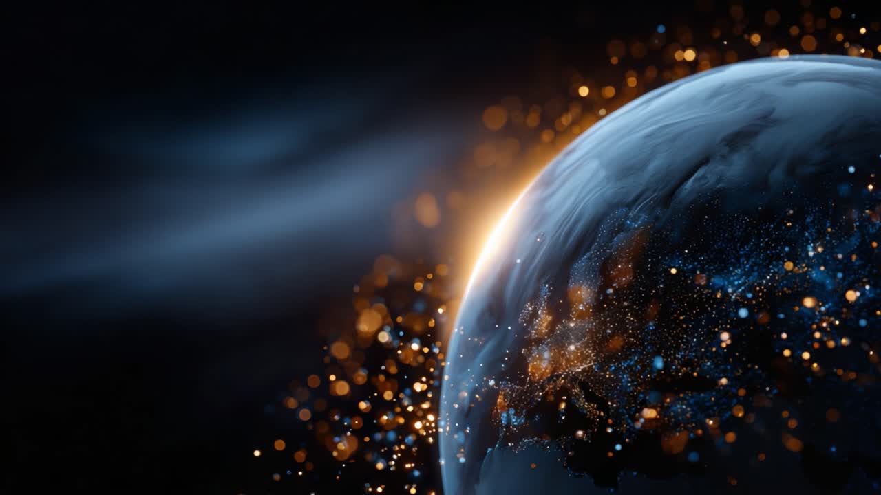 Stunning Glimpse of Earth from Space: A Cosmic View of Our Planet Surrounded by Dazzling Stars and Radiant Light Amidst the Infinite Universe