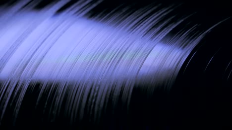 black vinyl plate, view from above in close up