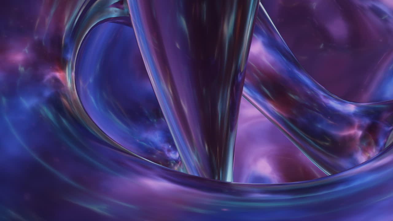 Abstract Fluid Art in Iridescent Neon Colors