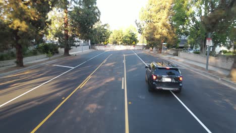 police-car-action-scene,-driving-down-the-street