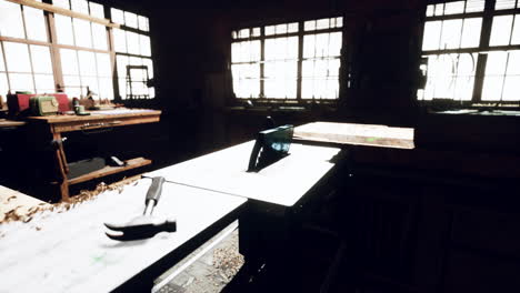 traditional old carpenter workshop interior
