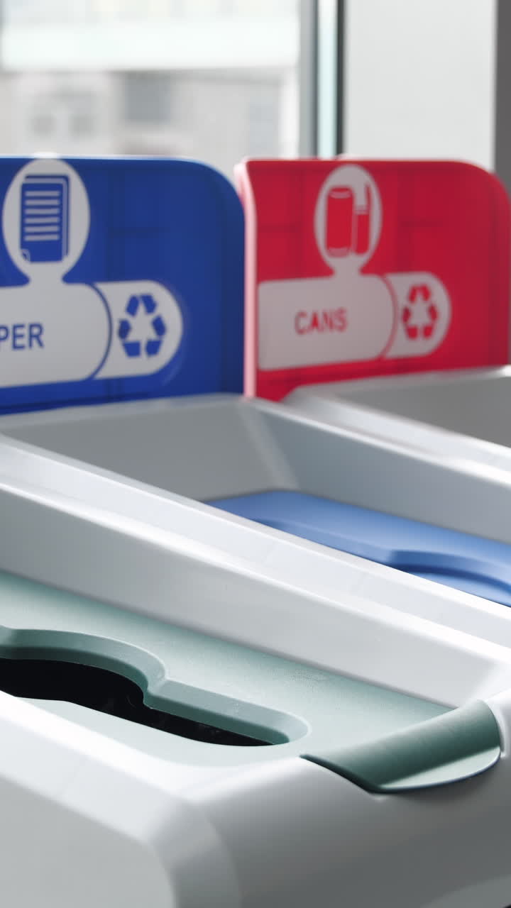 Person Recycling Paper and Cans