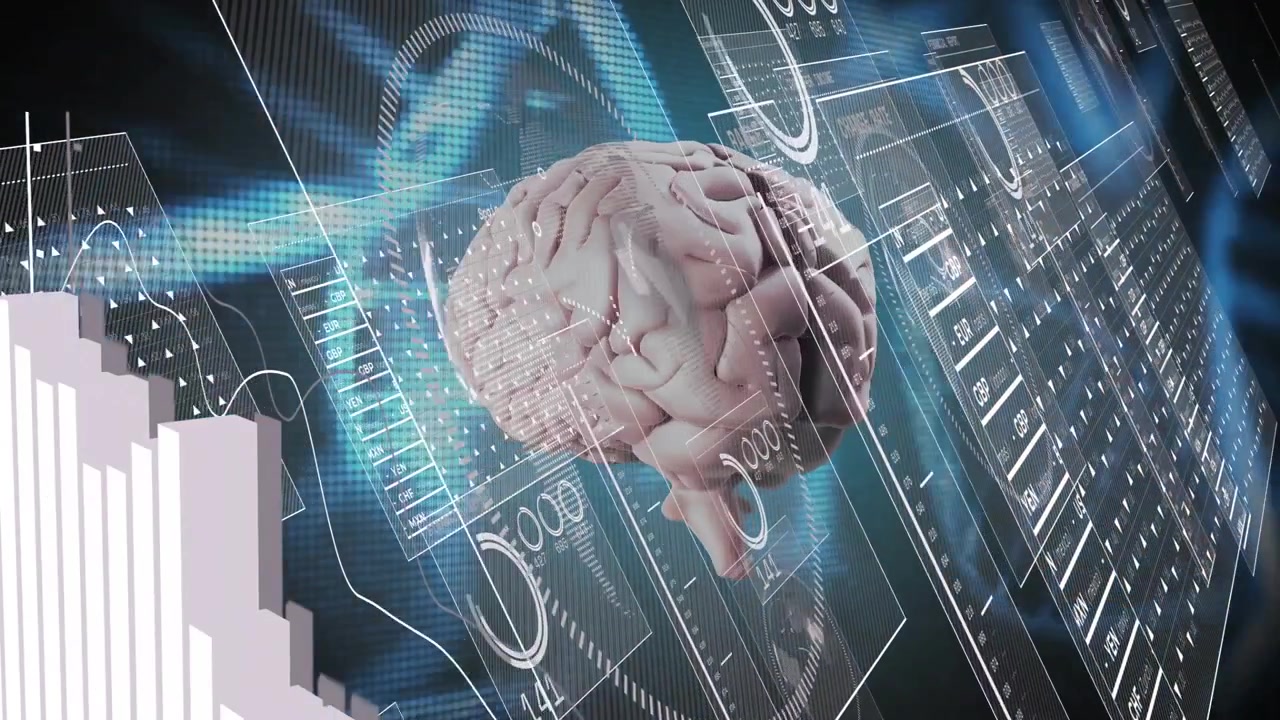 3D Human Brain Model with Digital Data and DNA Visualization