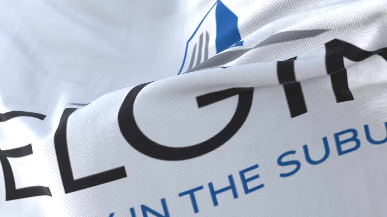 bandera de la ciudad de elgin, illinois, estados unidos de américa - bucle