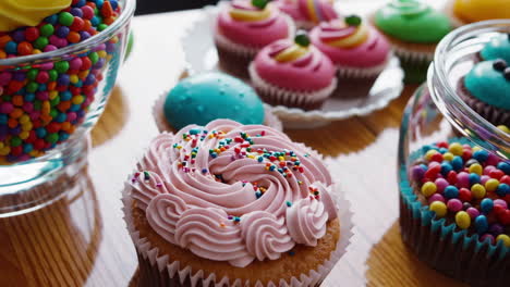 colorful cupcakes and candies