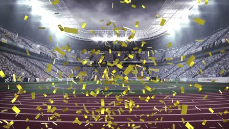 Animation-of-confetti-falling-over-sports-stadium