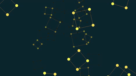 connecting the dots a network of yellow circles forming a web-like pattern on dark background