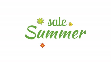 venta de verano con flores de colores retro mosca