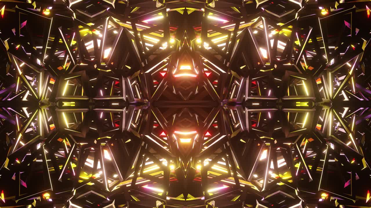 Un caleidoscopio di vivaci bagliori al neon per festività e spettacoli musicali.