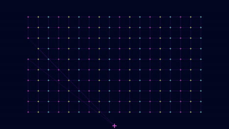 Digitales-Raster-Mit-Neongeometrischen-Kreuzen-In-Reihen