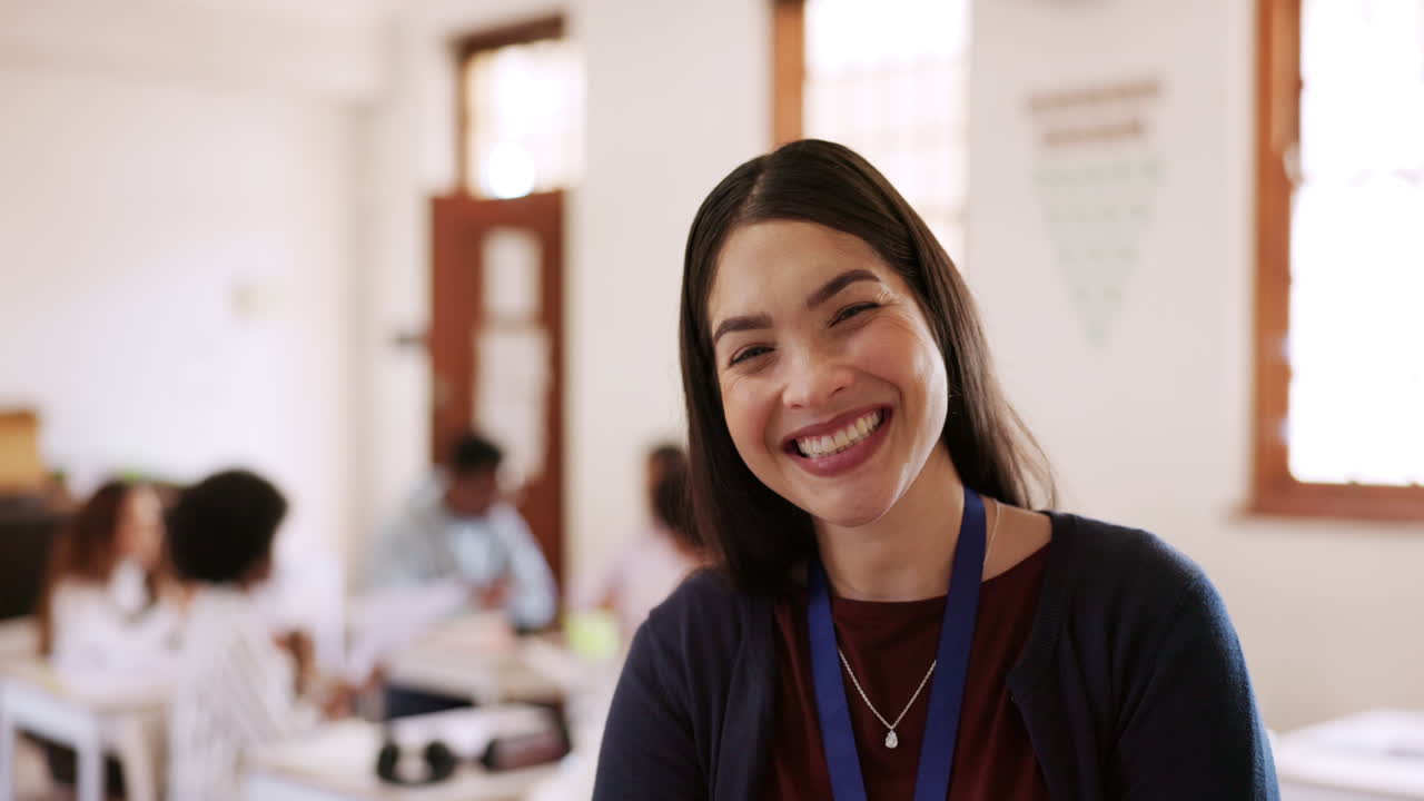 Face, smile and education with a woman teacher