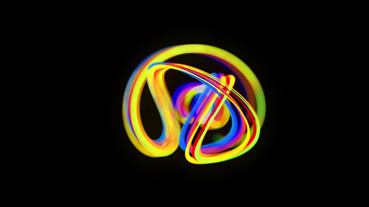 fondo en bucle abstracto con líneas multicolores rizadas en estructura de hélice. las rayas de color vuelan y forman rizos.