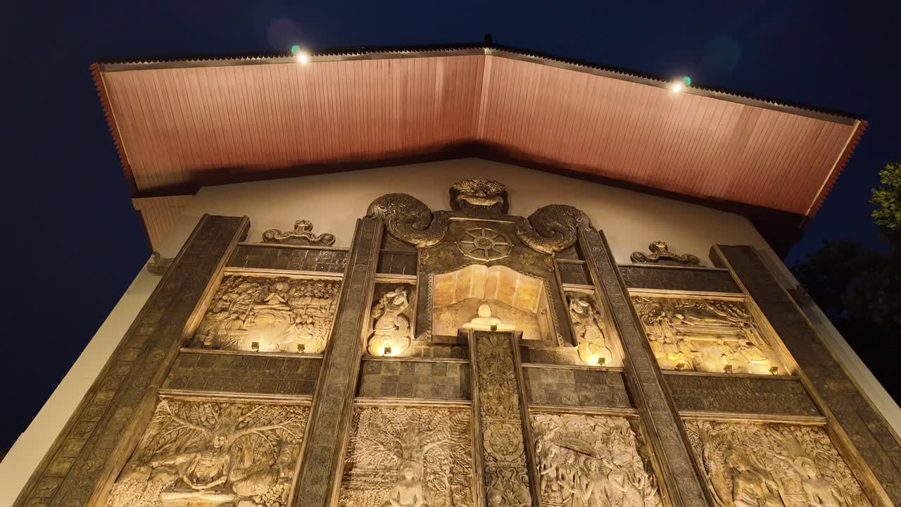 4K Video of a facade of a Buddhist Temple in Colombo, Sri Lanka