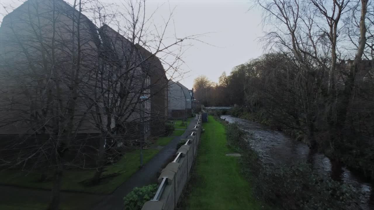 Serene River View in a Residential Area