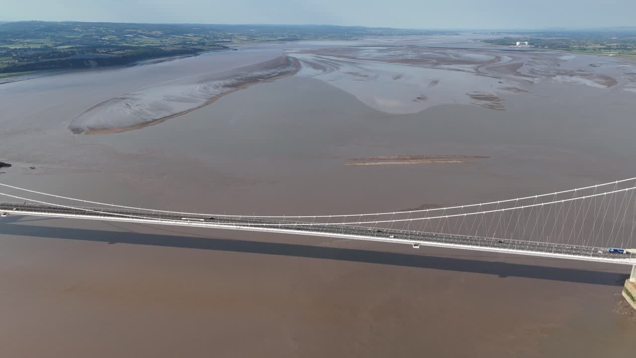 Severn suspension Bridge M48 drone,aerial high angle