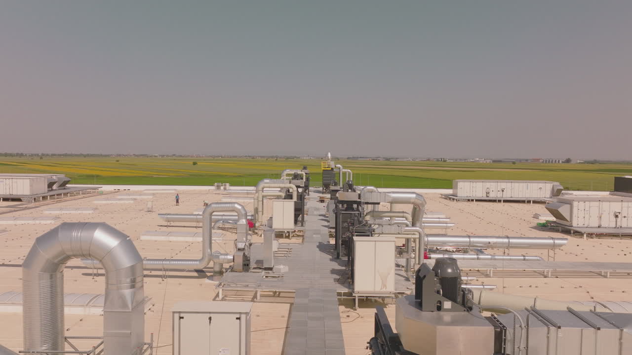 Industrial Rooftop Facility with Ventilation Systems