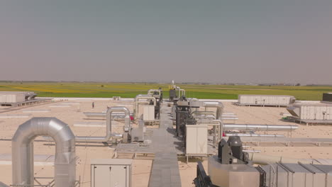 industrial rooftop facility with ventilation systems