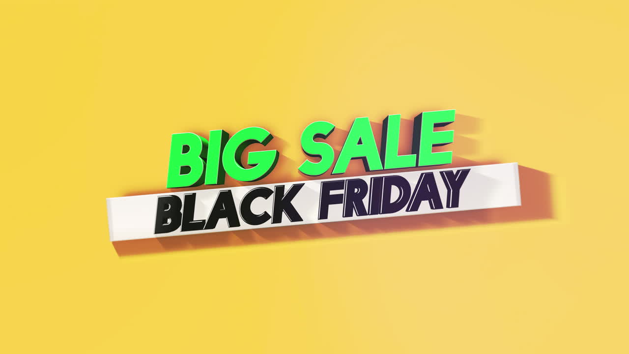 Modern Black Friday and Big Sale text on yellow gradient