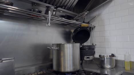 commercial kitchen with cooking equipment