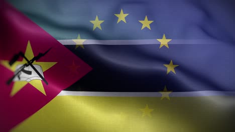 eu mozambique flag loop background 4k