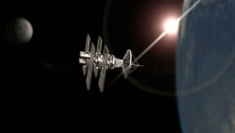 3D-animation-showing-satellite-turning-around-the-earth