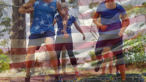 group of people running on tires