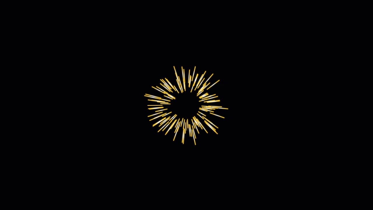 Fuochi d'artificio dorati che esplodono contro un cielo notturno scuro