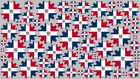 bandera de la república dominicana engranajes girando fondo