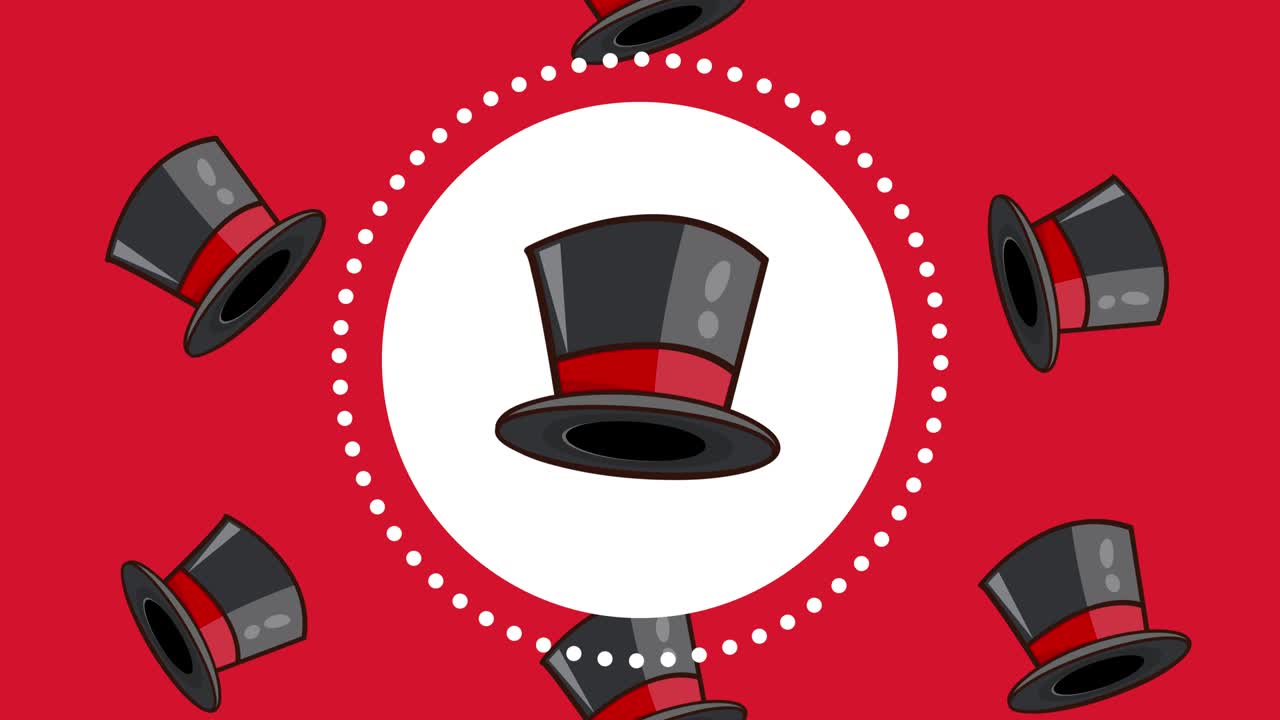 el concepto de animación del sombrero mágico.