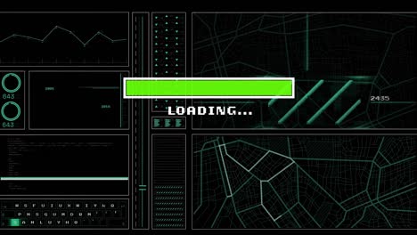 Animation-of-loading-bar-data-processing-over-black-background