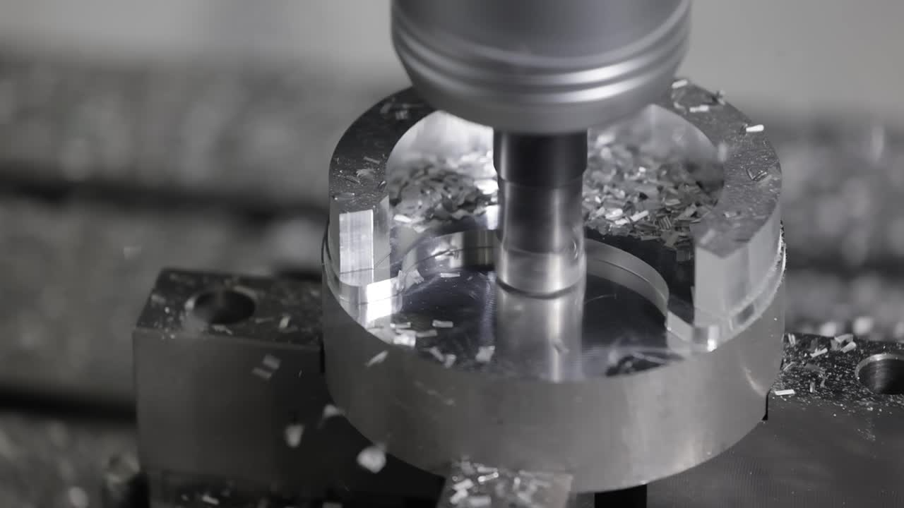 금속 가공 cnc 밀링 기계. 금속 절단 현대 가공 기술.