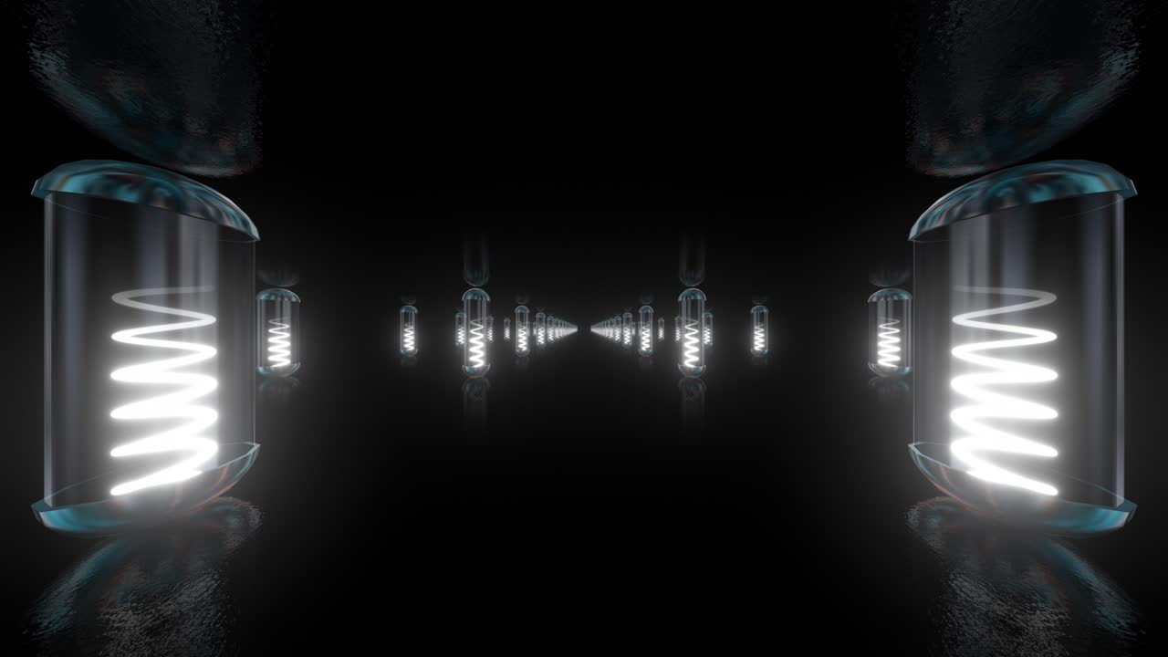 el corredor del túnel luminoso futurista