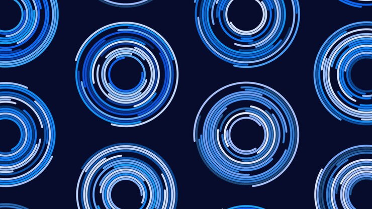 Circular red circle pattern on black background bold and striking visual design
