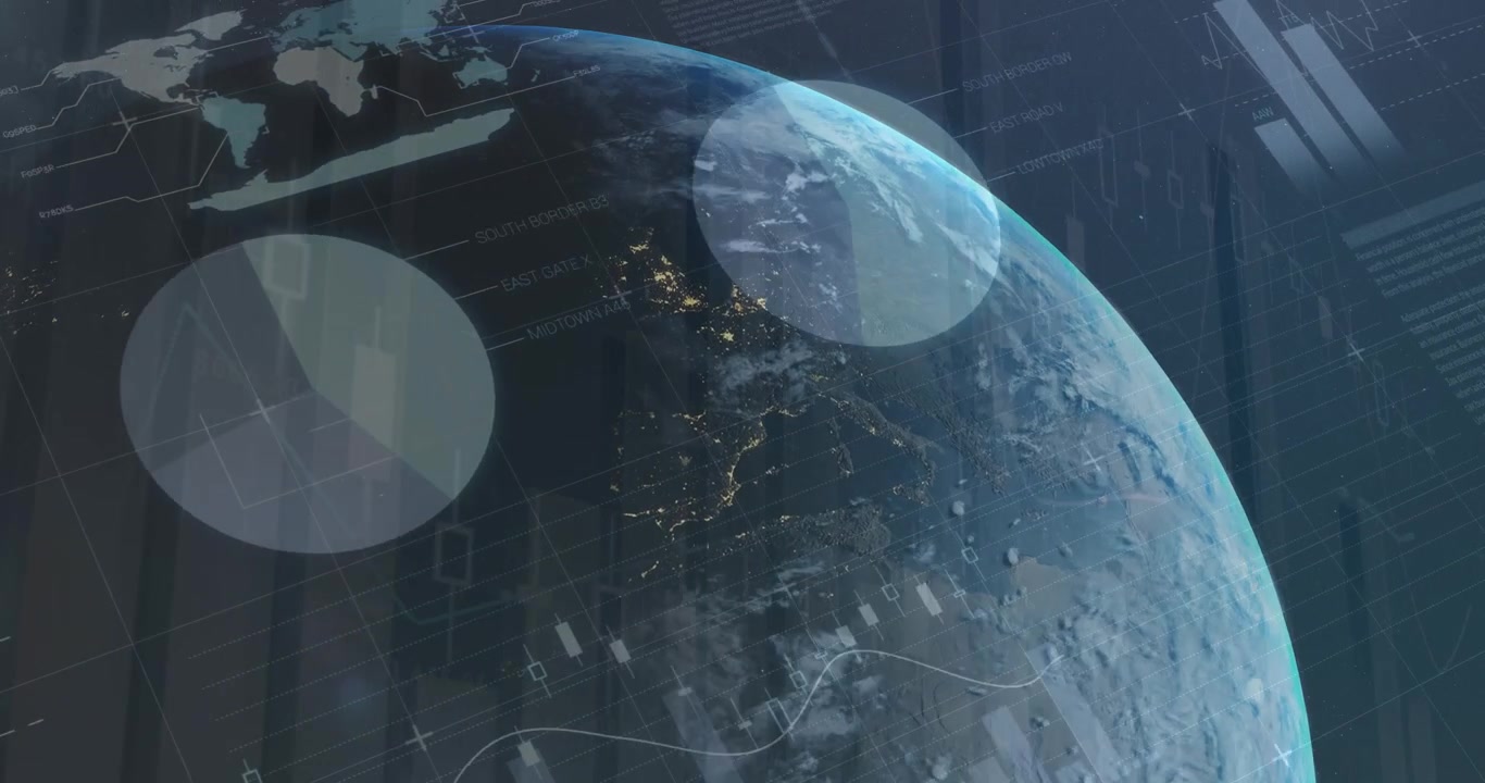 Animation of data processing over globe