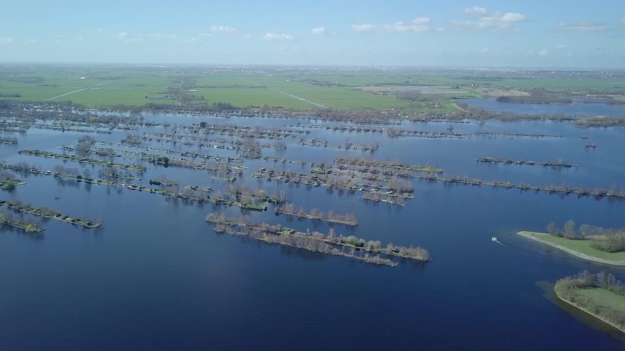 hermoso lago vinkeveen en imágenes de drones holandeses en 4k