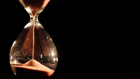 hourglass on a black background