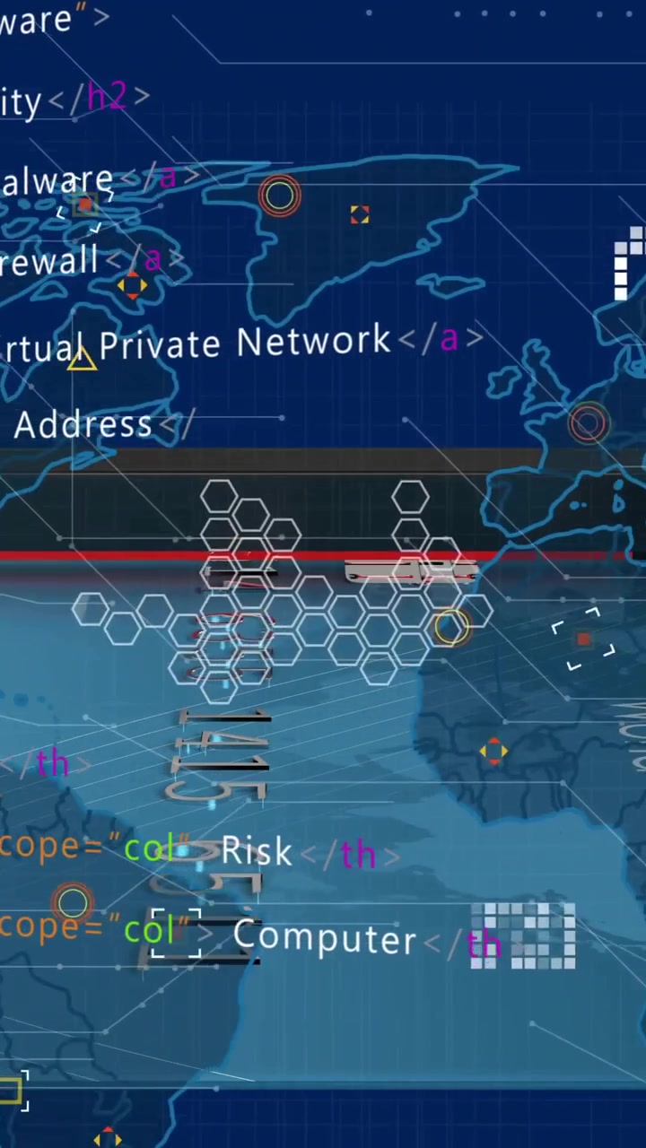 Animation of credit card and data processing over global network on blue background