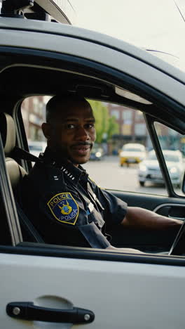 police officer in a police car