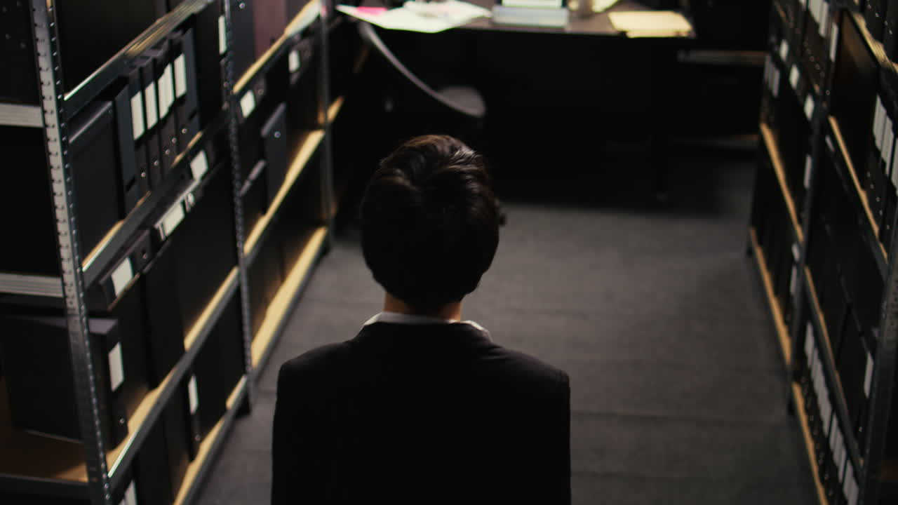 Person in Archive Room