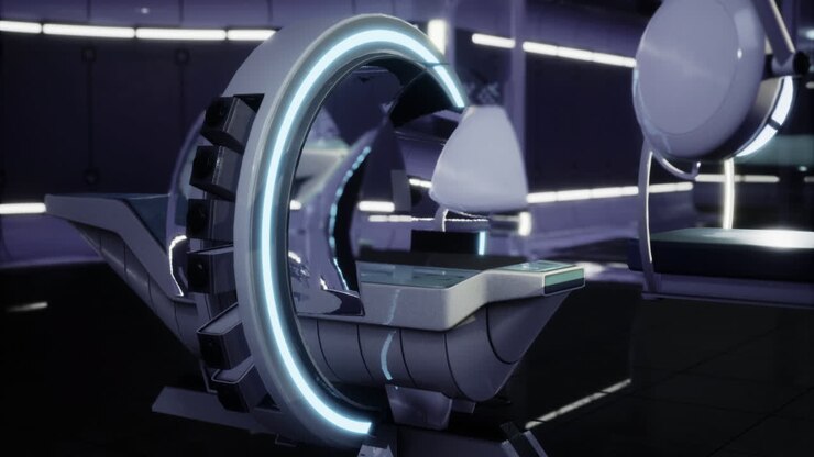 Laboratorio futuristico con tecnologia avanzata ed elementi di design eleganti