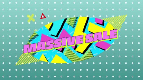 Massive-sale-graphic-in-multicoloured-oval-on-green-background