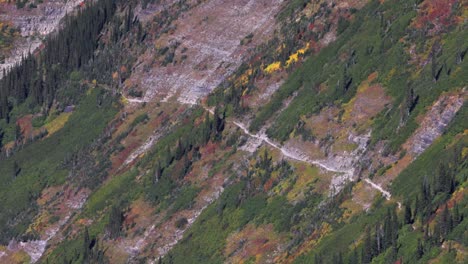 Highline-trail-in-Glacier-National-Park,-a-beautiful-hiking-path-accessible-From-Logans-Pass