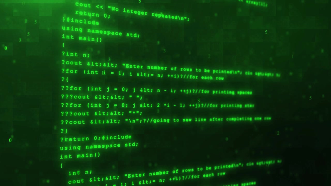 4k programming computer script code abstract technology background of software developer blockchain