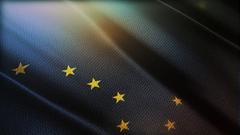 alaska flag is waving 3d animation. alaska state flag waving in the wind.  flag seamless loop animation. 4k