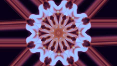 Rotating-Kaleidoscope,-fire,-black-background