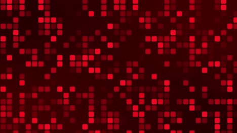 animated red digital square looped technology background appears and disappears, looped