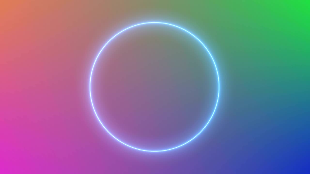 abstract neon circle loop motion background