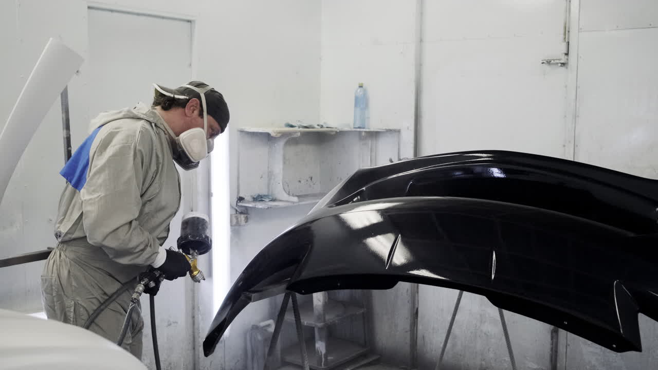 수리 가게 에서 자동차 버퍼 페인팅