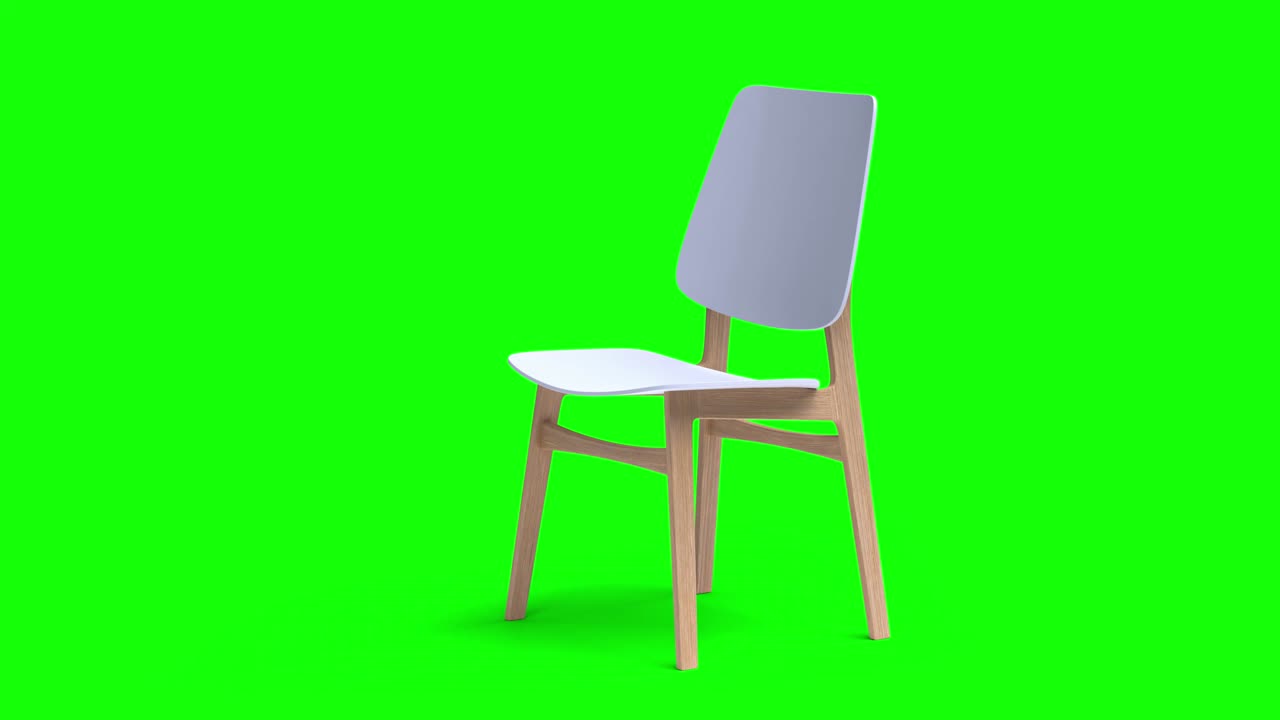 la silla está hecha de madera y plástico verde sobre un fondo blanco