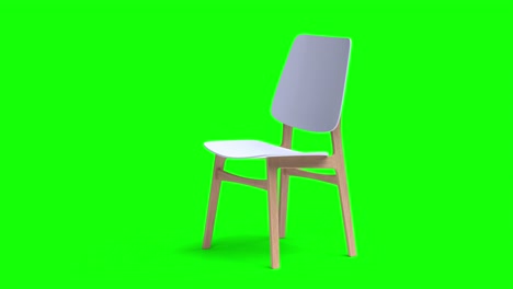 the chair is made of wood and green plastic on a white background